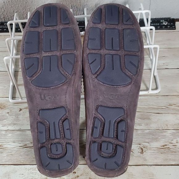 UGG Australia Meena II Moccasin Driving Loafers Slippers Grey & Blue Size 6 - Picture 4 of 10